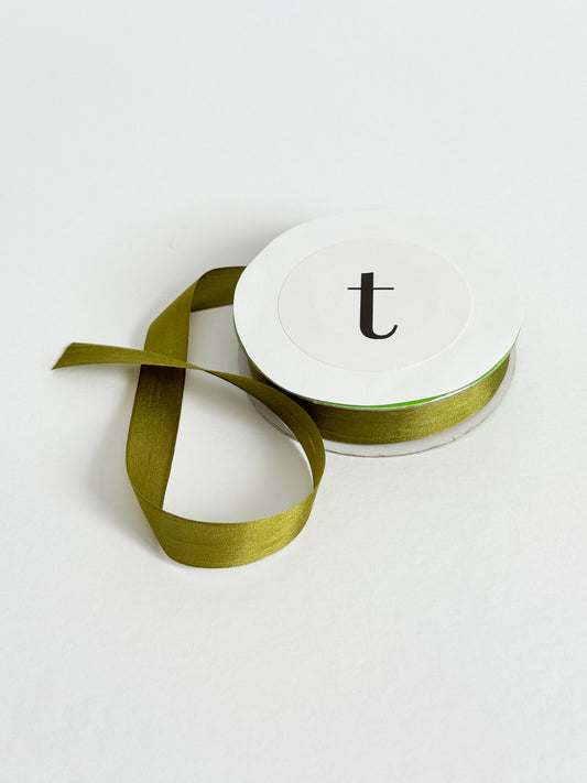 1/2 Inch Silk Ribbon - Moss